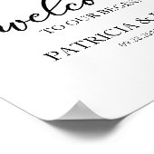 Poster Bienvenue à Notre Début Chic Script Noir (Coin)