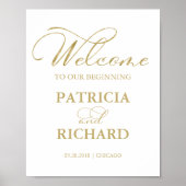 Poster Bienvenue À Notre Début Élégant Signe Or Foil (Devant)