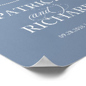 Poster Bienvenue À Notre Début | Panneau bleu Dusty (Coin)