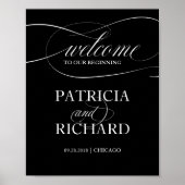 Poster Bienvenue À Notre Début | Panneau noir (Devant)