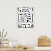 Poster Bienvenue À Notre Demande D'Aquarelle De Jardin (Cuisine)
