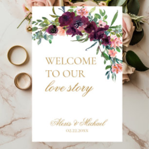 Poster Bienvenue à notre histoire d'amour Signe Mariage f