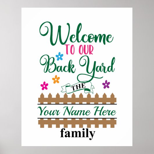 Poster Bienvenue à notre Jardin (Devant)
