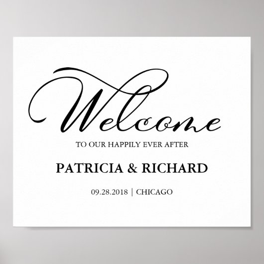 Poster Bienvenue à notre joyeux Signe de l'Élégant (Devant)