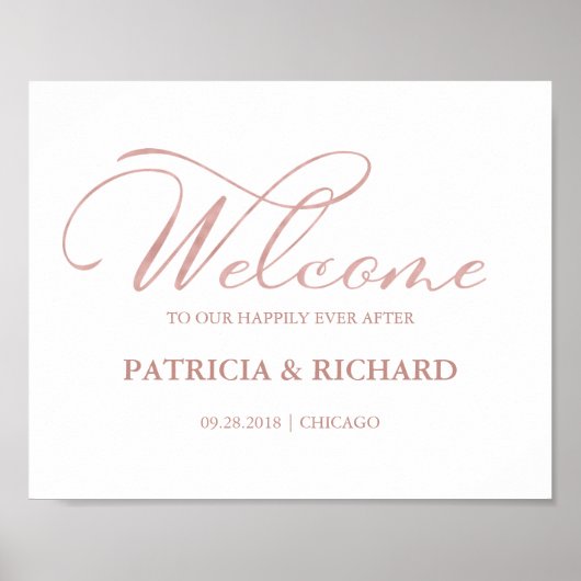 Poster Bienvenue à notre joyeux Signe de l'Élégant (Devant)