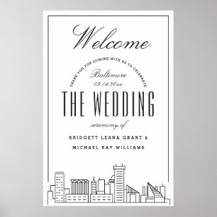 Poster Bienvenue à notre Mariage Baltimore !