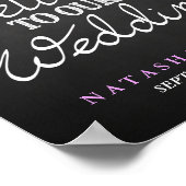 Poster Bienvenue À Notre Mariage Chalkboard Hydrangea Flo (Coin)