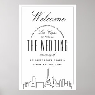 Poster Bienvenue à notre Mariage de Las Vegas !