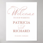 Poster Bienvenue à notre Mariage Elegant Calligraphy Sign (Devant)