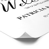 Poster Bienvenue À Notre Mariage Élégant Panneau Calligra (Coin)