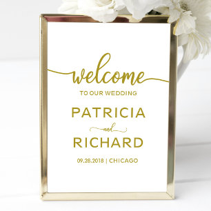 Poster Bienvenue à notre mariage Enseigne de calligraph