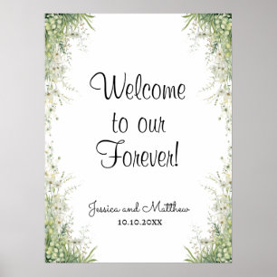 Poster Bienvenue à notre Mariage Forever Dusty Sage