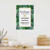 Poster Bienvenue à notre Mariage Green Tropical Feuilles (Cuisine)