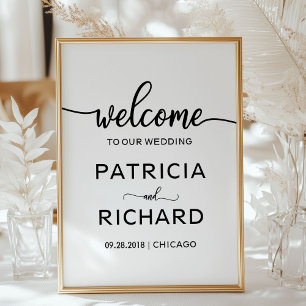 Poster Bienvenue à notre mariage Panneau de calligraphi