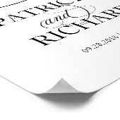 Poster Bienvenue à notre Mariage | Panneau de script noir (Coin)
