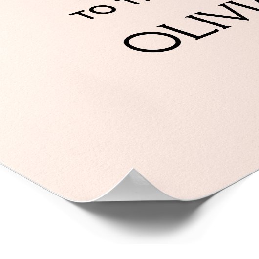 Poster Bienvenue à notre Mariage rose pâle (Coin)