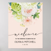 Poster Bienvenue à notre Mariage rose pâle (Devant)