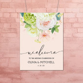 Poster Bienvenue à notre Mariage rose pâle