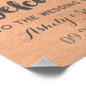 Poster Bienvenue à notre Mariage Sign Kraft papier Wreath (Coin)