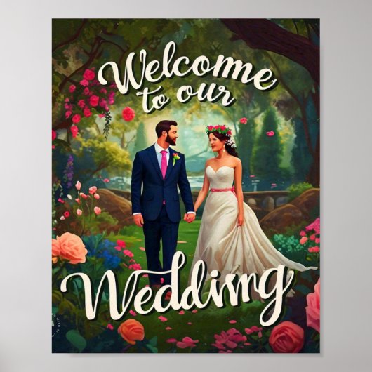 Poster "Bienvenue à notre Mariage" Signes (Devant)