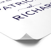 Poster Bienvenue à notre panneau bleu de marine chic (Coin)