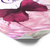 Poster Bienvenue À Notre Papillon Mariage Aquarelle (Coin)