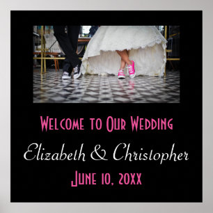 Poster Bienvenue à notre thème de dîner rétro Cinquante a