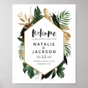 Poster Bienvenue à notre tropical mariage