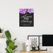 Poster Bienvenue À Notre Typographie Mariage Hydrangea Fl (Bureau à domicile)