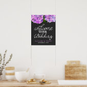 Poster Bienvenue À Notre Typographie Mariage Hydrangea Fl (Cuisine)