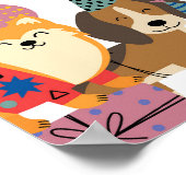 Poster Bienvenue à Pawty Chien Chien Chiot (Coin)