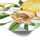 Poster Bienvenue à une Baby Shower Élégante aux Citrons e (Coin)