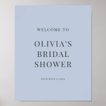 Bienvenue à une Baby Shower Minimaliste Bleu Pouss