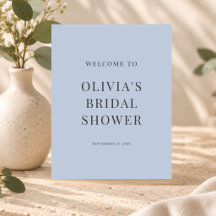 Bienvenue à une Baby Shower Minimaliste Bleu Pouss