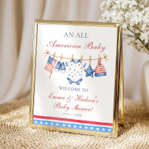 Bienvenue à une Baby Shower pour le 4 juillet tout