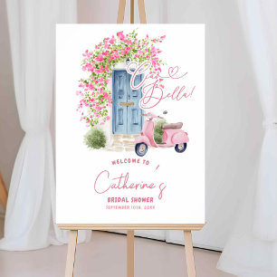 Poster Bienvenue à une douche de mariage italienne fantai