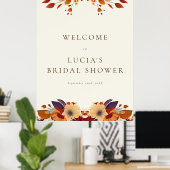 Poster Bienvenue à une douche de mariée classique de fleu (Bureau à domicile)