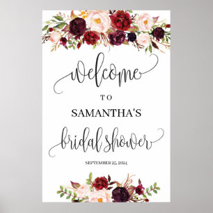 Poster Bienvenue à une douche nuptiale boho rustique mars