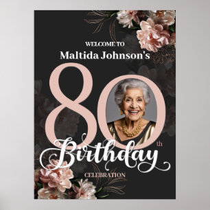 Poster Bienvenue à une fête d'anniversaire de 80 ans aux