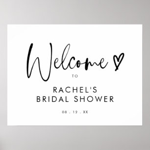 Poster Bienvenue à une réception de mariage bohème minima