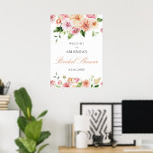 Poster Bienvenue à une réception de mariage romantique et (Bureau à domicile)