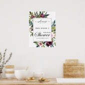 POSTER BIENVENUE À UNE SOIRÉE DE MARIAGE FLEURIE BOURGOGN (Cuisine)