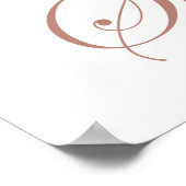 POSTER BIENVENUE À UNE SOIRÉE DE MARIAGE FLEURS DE ROSE R (Coin)