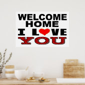 Poster Bienvenue Accueil Je t'aime Signer (Cuisine)