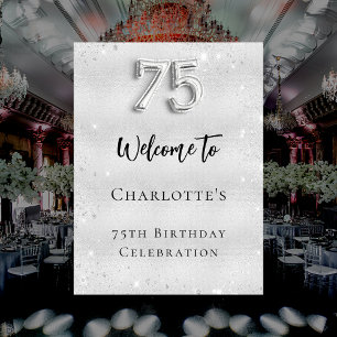 Poster Bienvenue argent pour les 75 ans