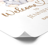 Poster Bienvenue au Baby shower éléphant (Coin)
