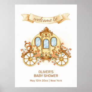 Poster Bienvenue au bébé Prince Fleur d'Or
