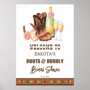 Poster Bienvenue au brunch de cowgirl occidental avec des