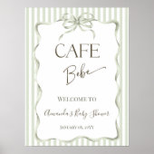 Poster Bienvenue au Café Bebe Bow Neutral (Devant)