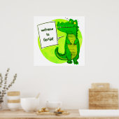 Poster bienvenue au caricature de crocodile de floride (Cuisine)